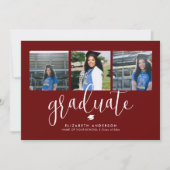 Invitation Elégant Bourgogne 2024 Graduate Graduate Photo (Devant)