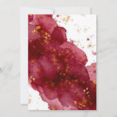 Invitation Elégant Bourgogne et Or Agate Couples Douche Douch (Dos)