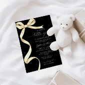 Invitation Elégant Bow or doux petit Baby shower fille