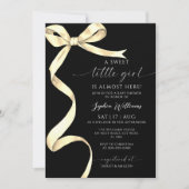 Invitation Elégant Bow or doux petit Baby shower fille (Devant)