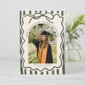 Invitation Elegant Bow Photo Graduation (Debout devant)