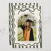 Invitation Elegant Bow Photo Graduation (Devant / Derrière)