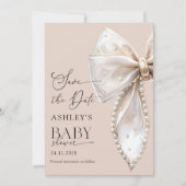 Invitation Elegant Bow Pink Save the date Baby Shower (Devant)