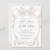 Invitation Élégant Bow romantique Fête des mariées Whimsical (Devant)