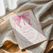 Invitation Élégant Bow rose Fancy One Love Shack 1er Annivers