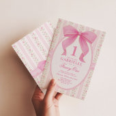 Invitation Élégant Bow rose Fancy One Love Shack 1er Annivers