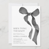 Invitation Elegant Bow She's Tying the Knot Fête des mariées (Devant)