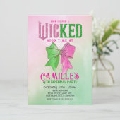 Invitation Elegant Bow Wicked Girl Birthday Party (Debout devant)