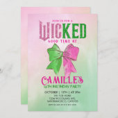 Invitation Elegant Bow Wicked Girl Birthday Party (Devant / Derrière)