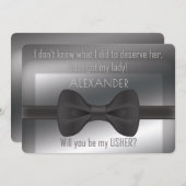 Invitation Élégant Bowtie De Mariage Serez-Vous Mon Usher (Devant / Derrière)