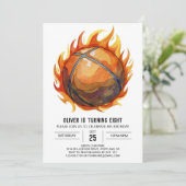 Invitation Elegant Boy Sport Basketball Anniversaire (Debout devant)
