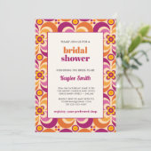 Invitation Élégant BRIDAL Floral Violet Orange Du Milieu Du S (Debout devant)