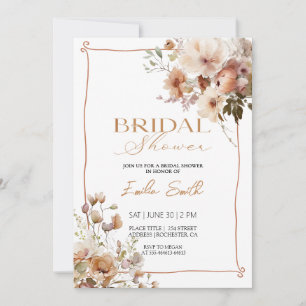 Invitation Élégant Bridal shower floral