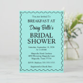 Invitation Elegant Bride & Co. Réception de mariage sarcelle (Debout devant)