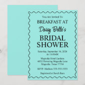 Invitation Elegant Bride & Co. Réception de mariage sarcelle (Devant / Derrière)