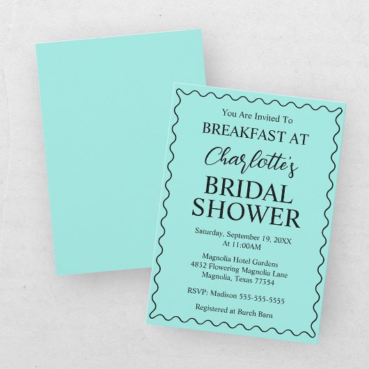 Invitation Elegant Bride & Co. Réception de mariage sarcelle