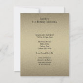 Invitation Elégant bronze Pewter Metal Noir 21e anniversaire (Dos)