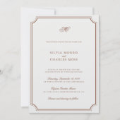 Invitation Élégant Brown & Ecru Classic Script Mariage (Devant)