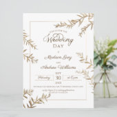 Invitation Élégant Brown Foliage Mariage d'automne (Debout devant)