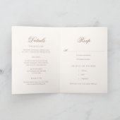 Invitation Elegant Brown Romantic Wedding (Intérieur)
