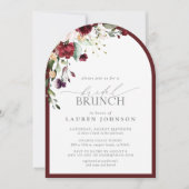 Invitation Élégant Brunch botanique floral de Bourgogne (Devant)