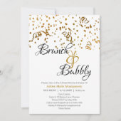 Invitation Elégant Brunch Bubbly Fête des mariées Gold Confet (Devant)