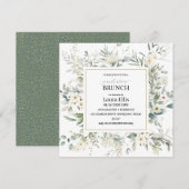 Invitation Élégant brunch de graduation florale fleur sauvage (Devant / Derrière)