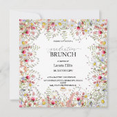 Invitation Élégant brunch de graduation florale fleur sauvage (Devant)