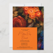 Invitation Elégant brunch de la Fête des Mères Floral Orange (Devant)
