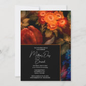 Invitation Elégant brunch de la Fête des Mères Floral Orange  (Devant)