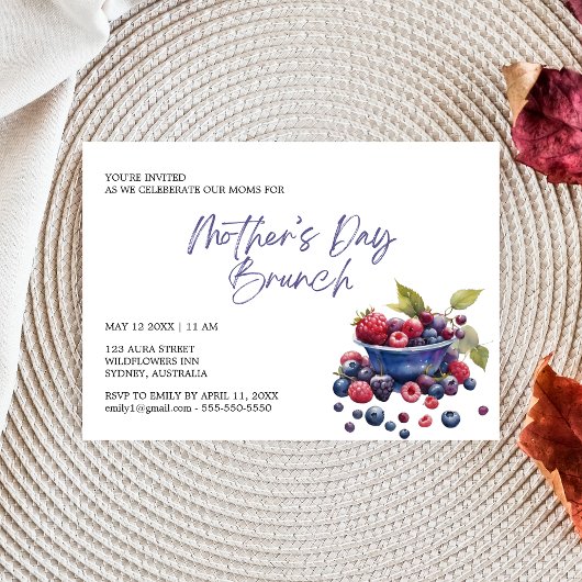 Invitation Élégant brunch de la fête des mères moderne