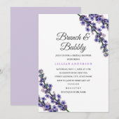 Invitation Élégant brunch de lavande et Fête des mariées de b (Devant / Derrière)