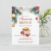 Invitation Elégant brunch de Noël modèle de fête du thé (Debout devant)