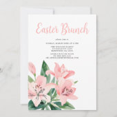 Invitation Élégant Brunch de Pâques Floral (Devant)