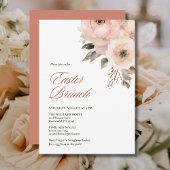 Invitation Élégant Brunch de Pâques Floral