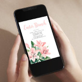 Invitation Élégant Brunch de Pâques Floral