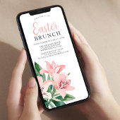 Invitation Elégant Brunch de Pâques Floral