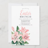 Invitation Elégant Brunch de Pâques Floral (Devant)