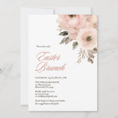 Invitation Élégant Brunch de Pâques Floral (Devant)