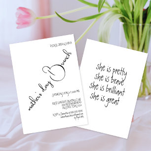 Invitation Élégant brunch du jour de la fête des mères en noi