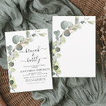 Invitation Elégant Brunch et Bubbly Fête des mariées verdure<br><div class="desc">Brunch et Bubbly Eucalyptus Verdure Aquarelle botanique Succulente Emerald Vert Printemps Mariage Douche nuptiale Invitations sur arrière - plan blanc - comprend belle et élégante typographie script avec feuilles botaniques modernes et la verdure pour la fête spéciale Mariée à être.</div>