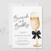 Invitation Elégant Brunch et Fête des mariées Bubbly (Devant)