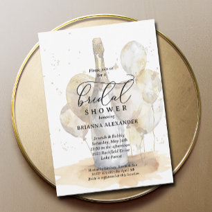 Invitation Elégant Brunch et Fête des mariées Bubbly