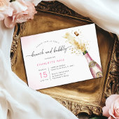 Invitation Elégant Brunch et Fête des mariées champagne Bubbl