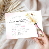 Invitation Elégant Brunch et Fête des mariées champagne Bubbl