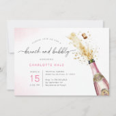 Invitation Elégant Brunch et Fête des mariées champagne Bubbl (Devant)