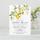 Invitation Élégant Brunch Fête des mariées à thème citron bla (Debout devant)