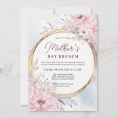 Invitation Élégant Brunch Fête des Mères Florales Printemps (Devant)
