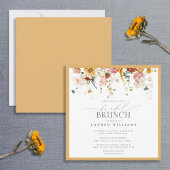 Invitation Élégant Brunch Fleur sauvage Jaune