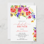 Invitation Élégant brunch floral coloré brillant (Devant)